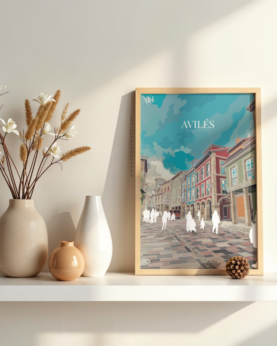 Print de gijón enmarcado