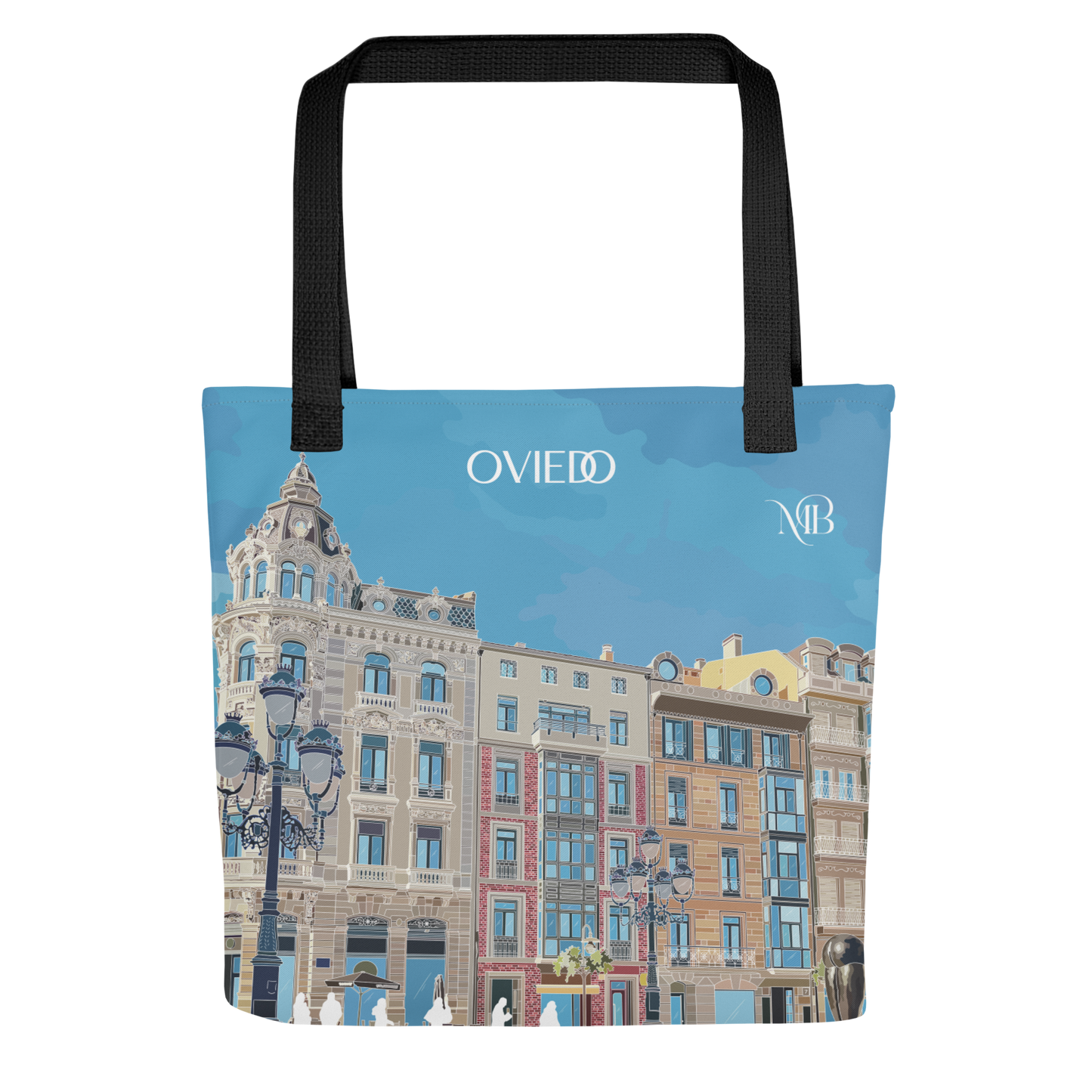 FRONTAL- TOTE BAG CON ILUSTRACIÓN DE OVIEDO-ASTURIAS DE MARBENAVENTE
