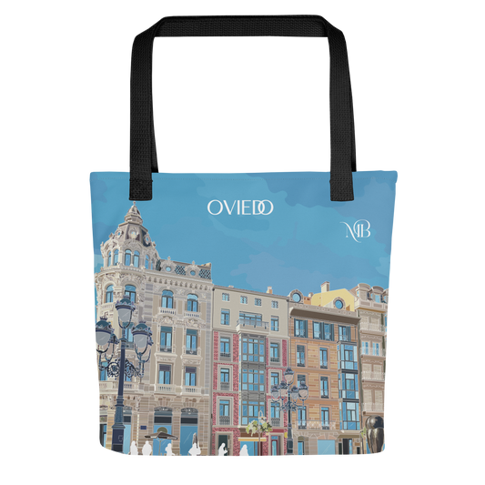 FRONTAL- TOTE BAG CON ILUSTRACIÓN DE OVIEDO-ASTURIAS DE MARBENAVENTE