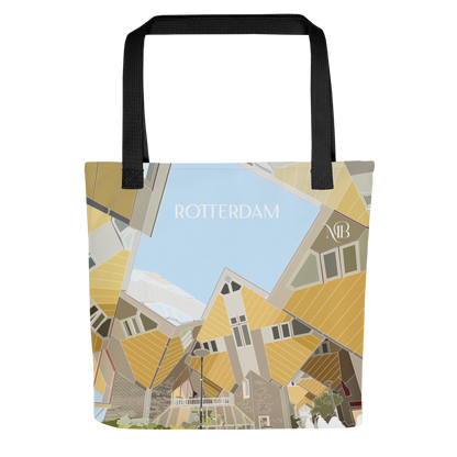 FRONTAL - TOTE BAG CON ILUSTRACIÓN DE ROTTERDAM-PAISES BAJOS DE MARBENAVENTE