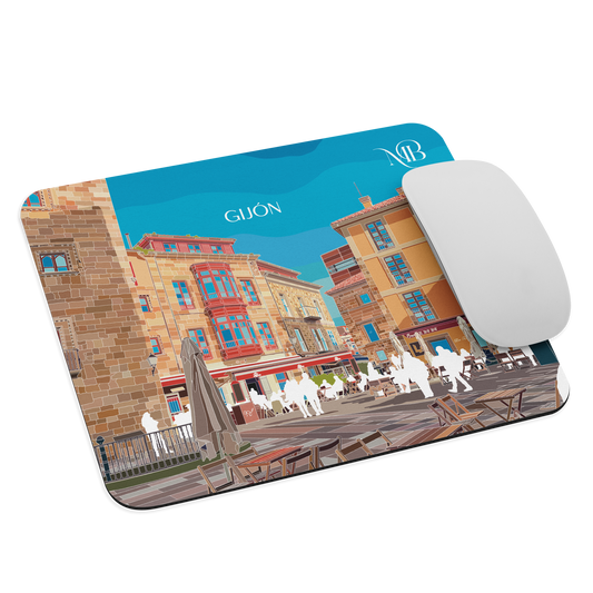 MOUSE PAD CON ILUSTRACIÓN DE GIJÓN-ASTURIAS POR MARBENAVENTE
