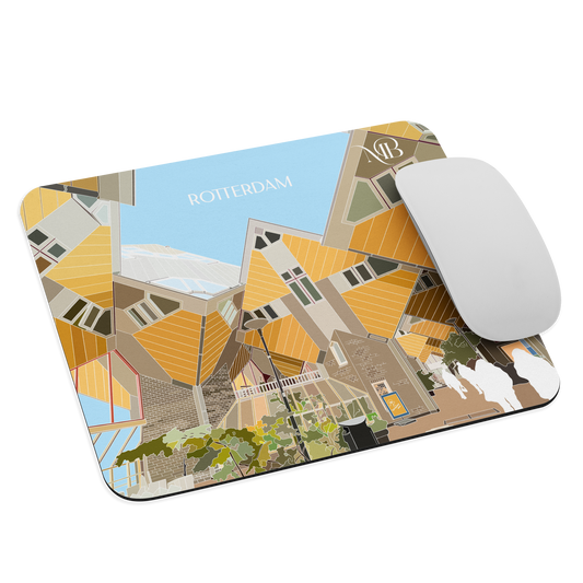 MOUSE PAD CON ILUSTRACIÓN DE ROTTERDAM-PAISES BAJOS POR MARBENAVENTE