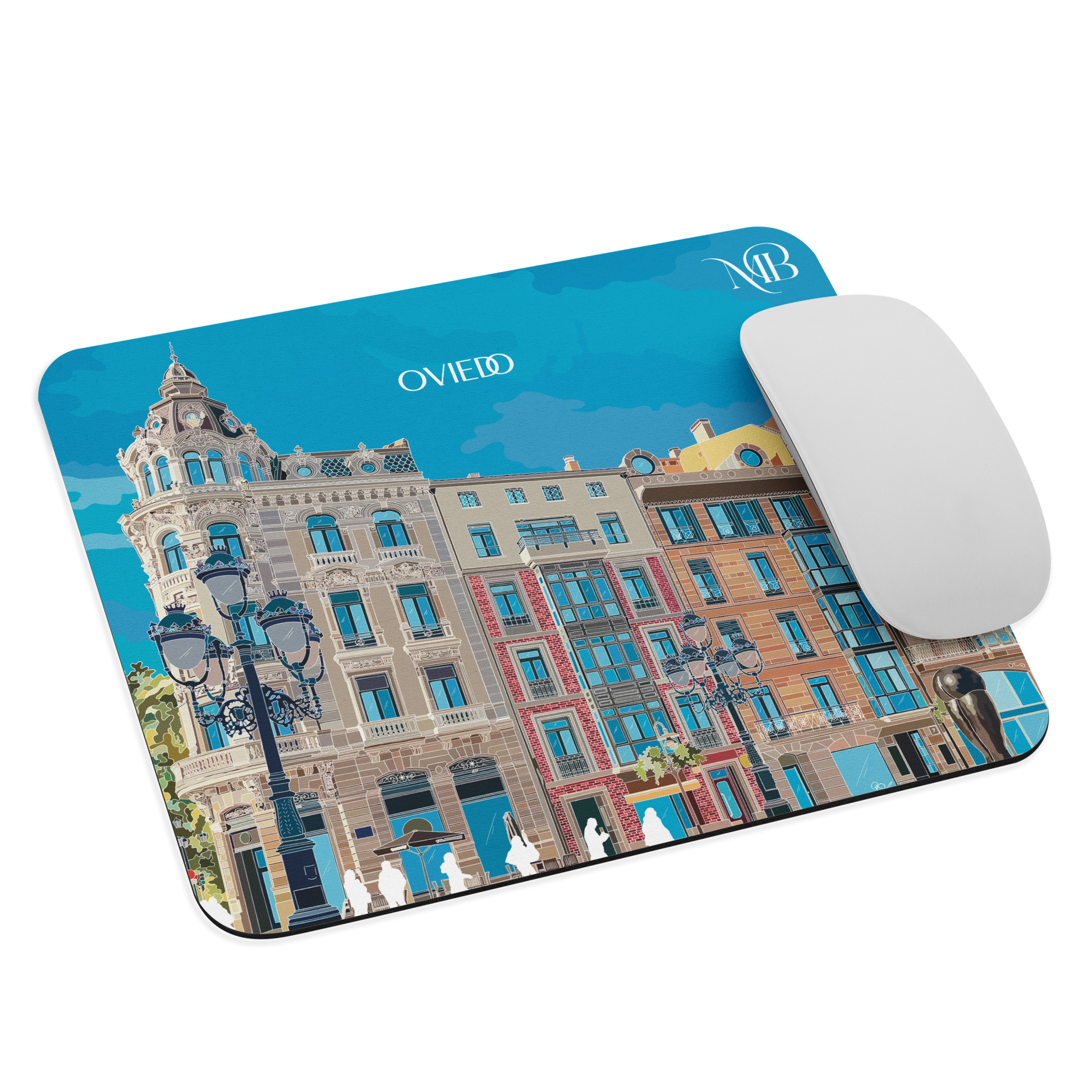MOUSE PAD CON ILUSTRACIÓN DE OVIEDO-ASTURIAS POR MARBENAVENTE