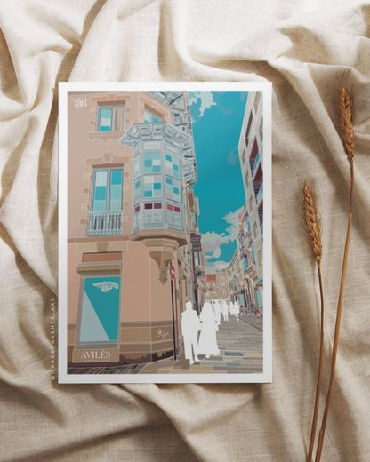 ILUSTRACION DE MARBENAVENTE DE AVILES EN CALLE LA FRUTA
