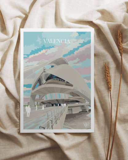 ILUSTRACIÓN DE VALENCIA POR MARBENAVENTE PARA ENMARCAR Y DECORAR.