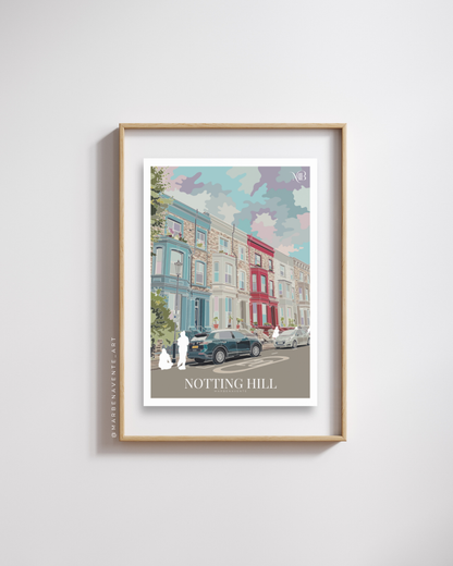 ILUSTRACIÓN DE NOTTING HILL POR MARBENAVENTE PARA ENMARCAR Y DECORAR.