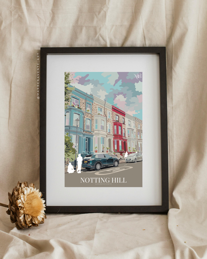 ILUSTRACIÓN DE NOTTING HILL POR MARBENAVENTE PARA ENMARCAR Y DECORAR.