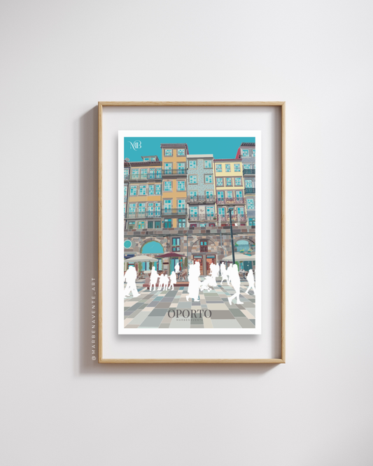 ILUSTRACIÓN DE OPORTO POR MARBENAVENTE PARA ENMARCAR Y DECORAR.