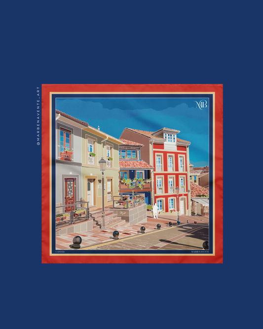 PAÑUELO ILUSTRADO DE CANDÁS POR MARBENAVENTE