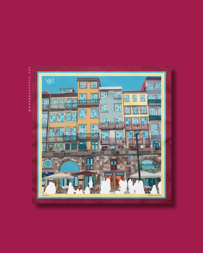 PAÑUELO ILUSTRADO DE OPORTO POR MARBENAVENTE