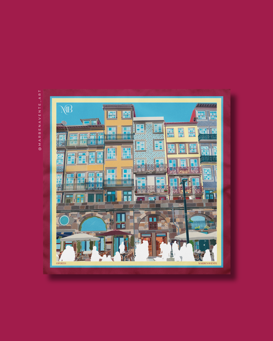 PAÑUELO ILUSTRADO DE OPORTO POR MARBENAVENTE