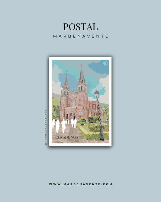 POSTAL ILUSTRADA DE COVADONGA POR MARBENAVENTE
