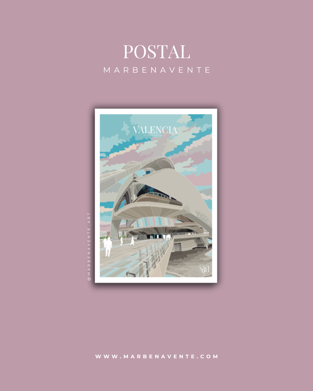 POSTAL ILUSTRADA POR MARBENAVENTE DE VALENCIA