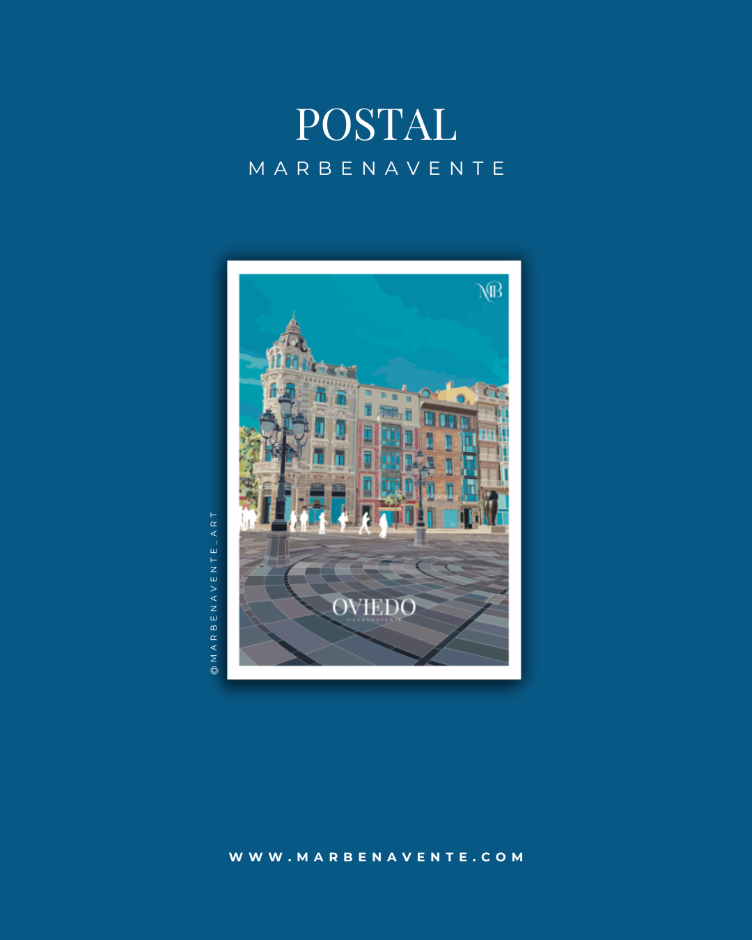 POSTAL ILUSTRADA DE OVIEDO POR MARBENAVENTE