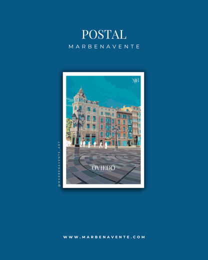 POSTAL ILUSTRADA DE OVIEDO POR MARBENAVENTE
