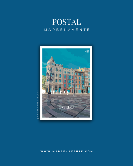 POSTAL ILUSTRADA DE OVIEDO POR MARBENAVENTE