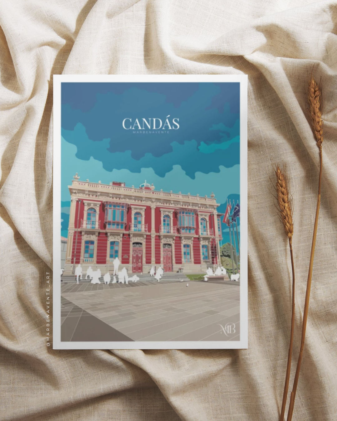 ILUSTRACION POR MARBENAVENTE DEL AYUNTAMIENTO DE CARREÑO EN CANDÁS - ASTURIAS