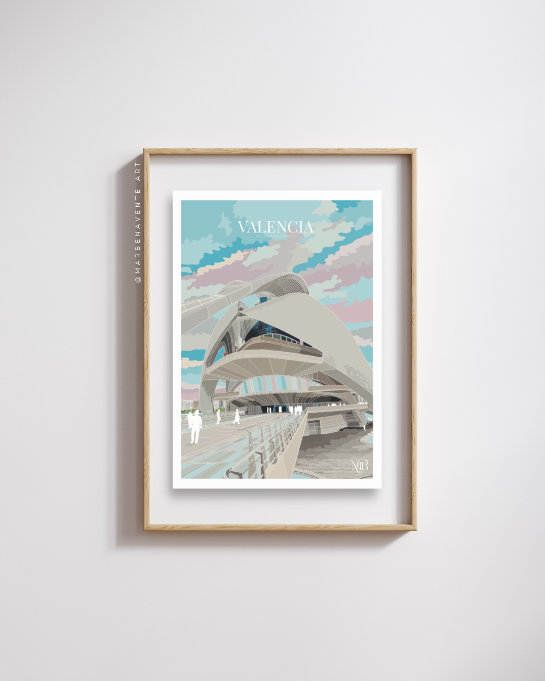 ILUSTRACIÓN DE VALENCIA POR MARBENAVENTE PARA ENMARCAR Y DECORAR.