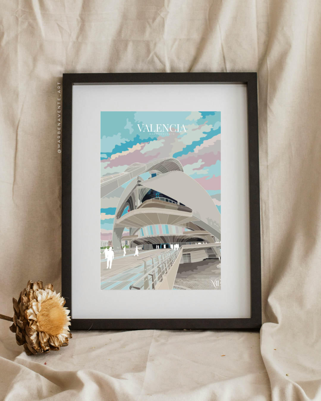 ILUSTRACIÓN DE VALENCIA POR MARBENAVENTE PARA ENMARCAR Y DECORAR.