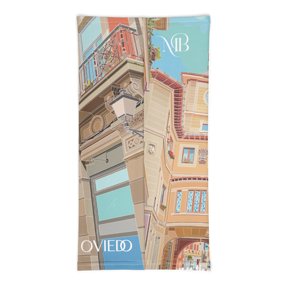 PAÑUELO TUBULAR  PARTE POSTERIOR - ILUSTRACIÓN OVIEDO RELOJ - MARBENAVENTE