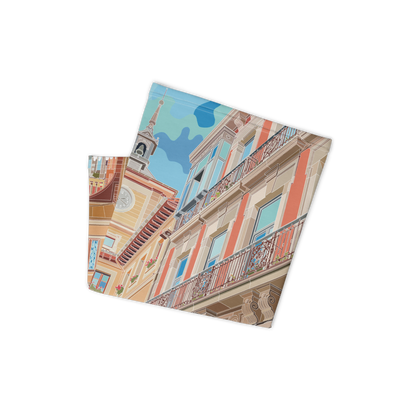 PAÑUELO TUBULAR DOBLADO - ILUSTRACIÓN OVIEDO RELOJ - MARBENAVENTE