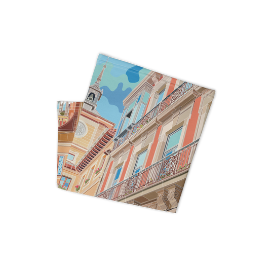 PAÑUELO TUBULAR DOBLADO - ILUSTRACIÓN OVIEDO RELOJ - MARBENAVENTE