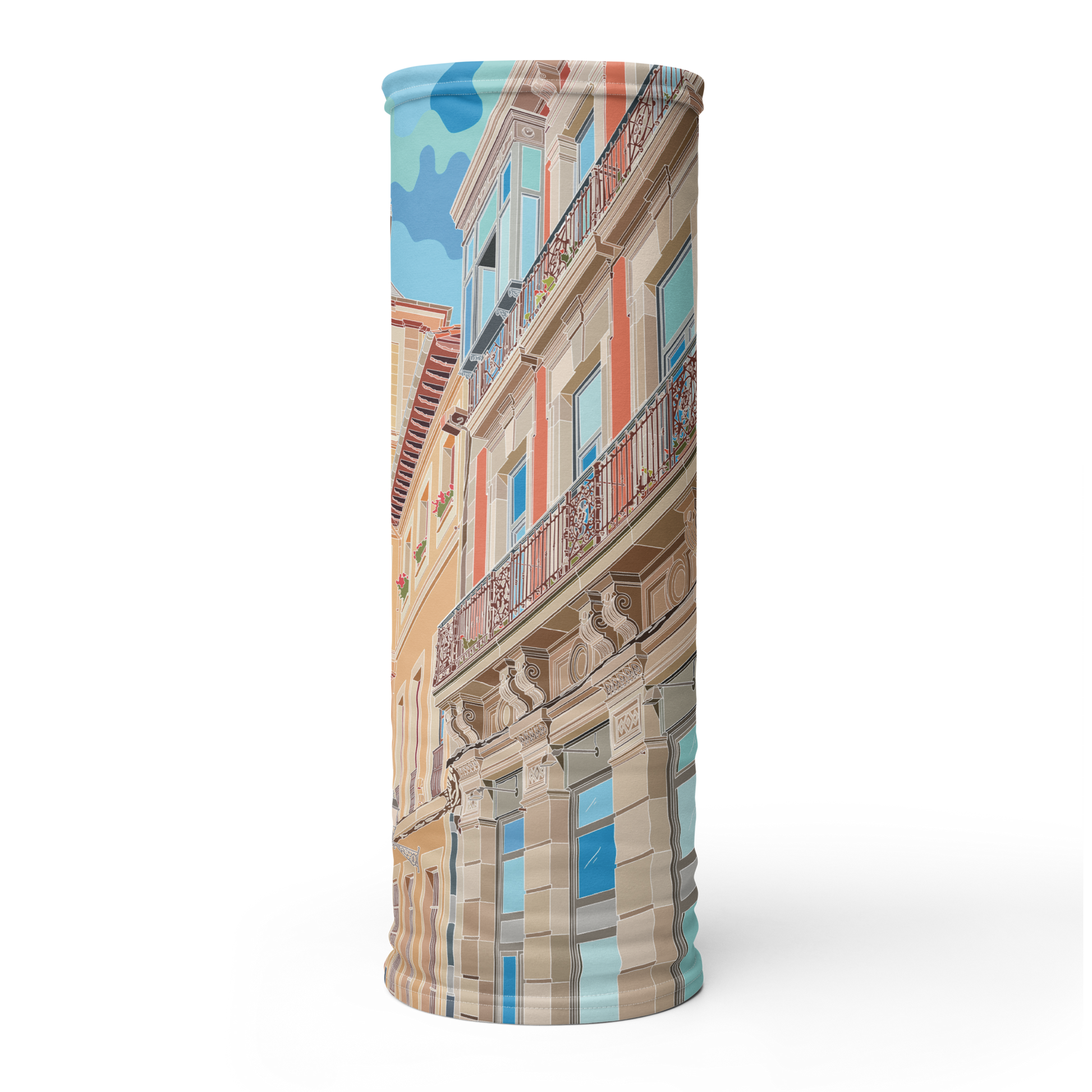 PAÑUELO TUBULAR  - ILUSTRACIÓN OVIEDO RELOJ - MARBENAVENTE