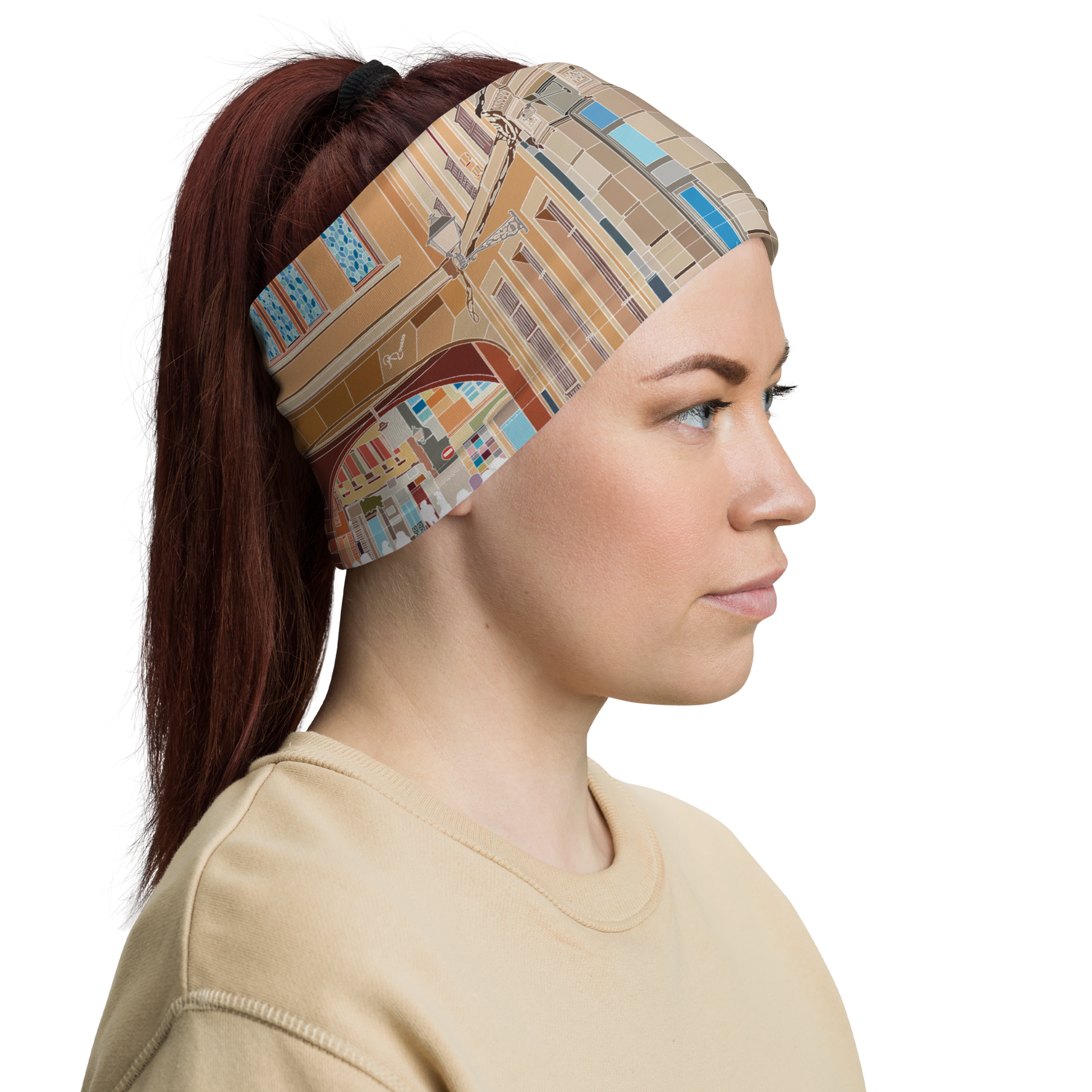 PAÑUELO TUBULAR  ILUSTRACIÓN OVIEDO RELOJ - MARBENAVENTE