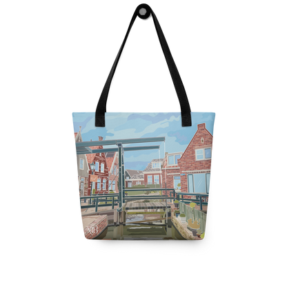ATRAS - TOTE BAG CON ILUSTRACIÓN DE VOLENDAM DE MARBENAVENTE
