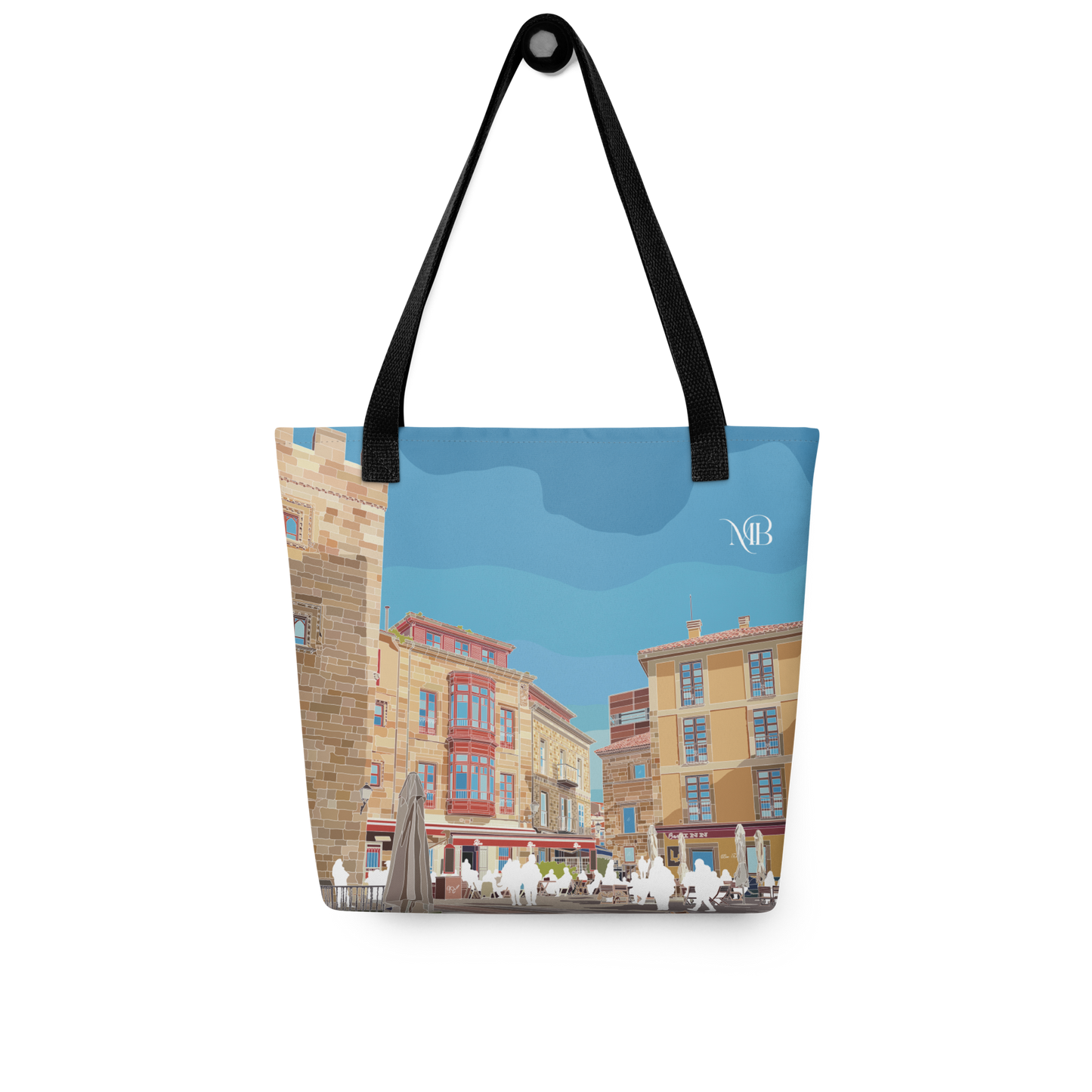 ATRÁS - TOTE BAG CON ILUSTRACIÓN DE GIJÓN-ASTURIAS DE MARBENAVENTE
