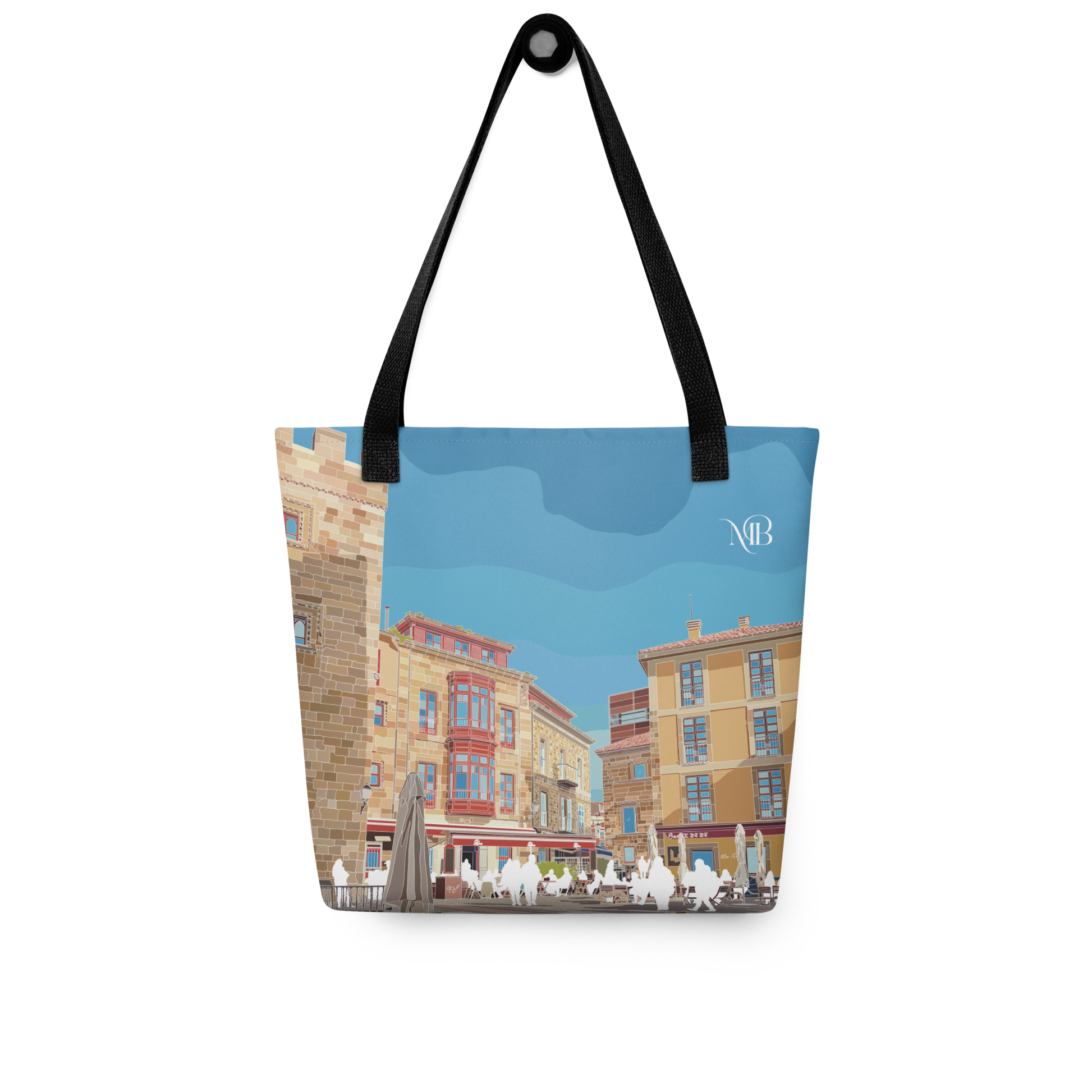 ATRÁS - TOTE BAG CON ILUSTRACIÓN DE GIJÓN-ASTURIAS DE MARBENAVENTE