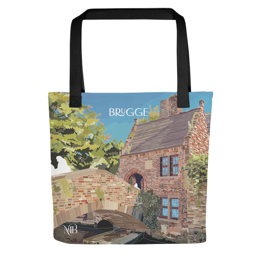 FRONTAL- TOTE BAG CON ILUSTRACIÓN DE BRUGGE PUENTE DE MARBENAVENTE