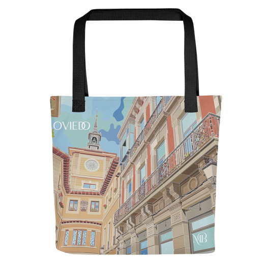 FRONTAL - TOTE BAG CON ILUSTRACIÓN DE OVIEDO DE MARBENAVENTE