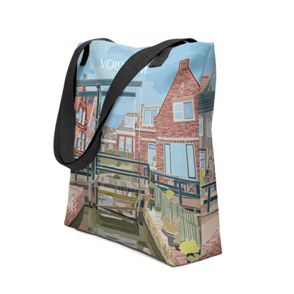 DE LADO - TOTE BAG CON ILUSTRACIÓN DE VOLENDAM DE MARBENAVENTE