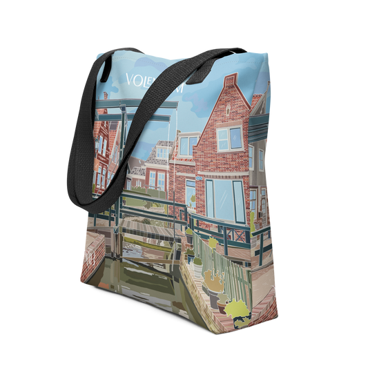 DE LADO - TOTE BAG CON ILUSTRACIÓN DE VOLENDAM DE MARBENAVENTE