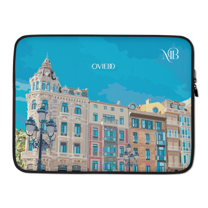 FUNDA PARA PORTÁTIL 15" ILUSTRACIÓN OVIEDO - PARTE FRONTAL