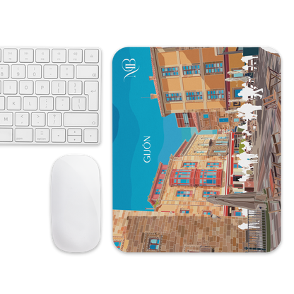 MOUSE PAD CON ILUSTRACIÓN DE GIJÓN-ASTURIAS POR MARBENAVENTE