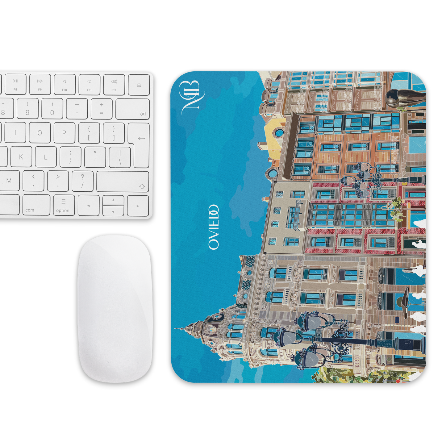 MOUSE PAD CON ILUSTRACIÓN DE OVIEDO-ASTURIAS POR MARBENAVENTE