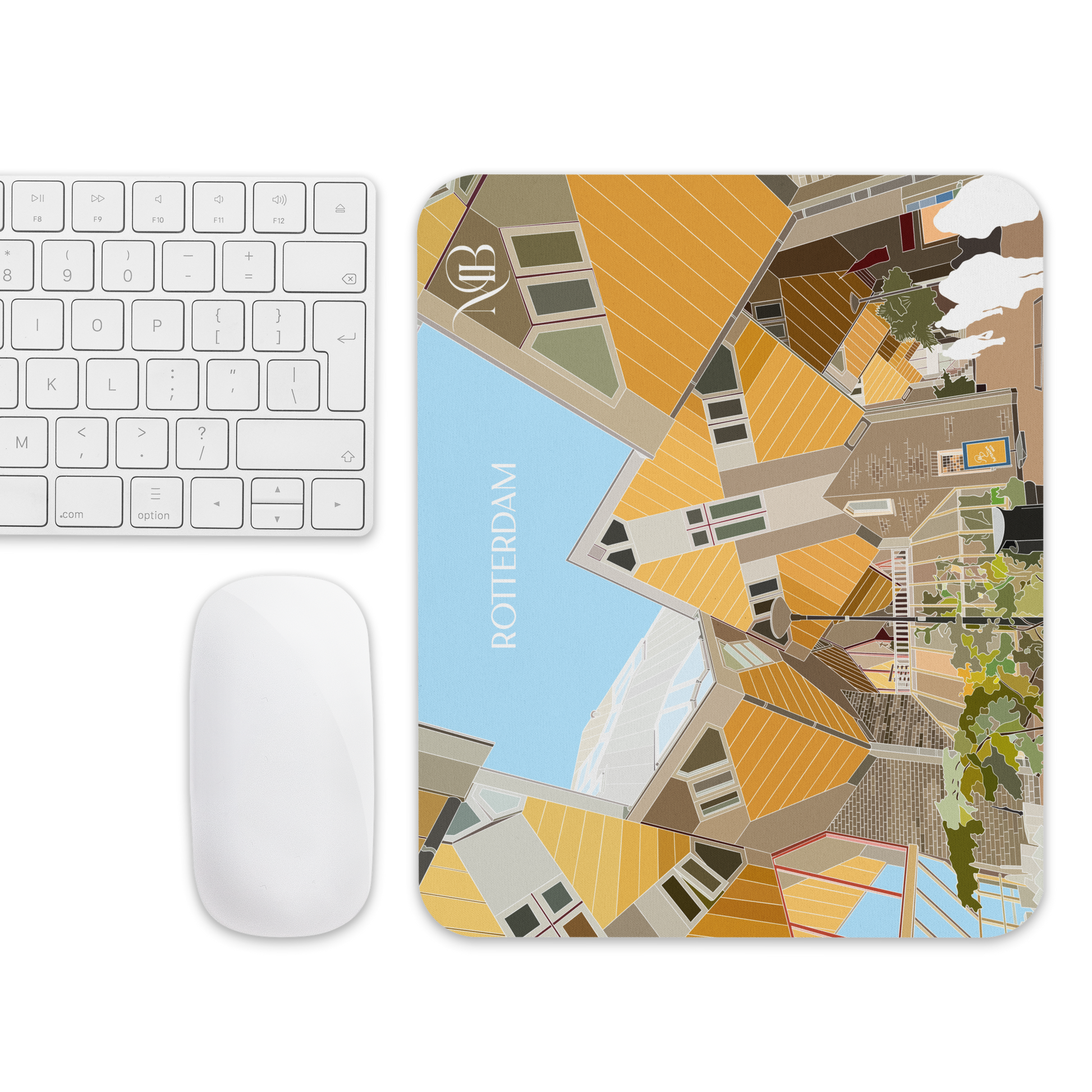 MOUSE PAD CON ILUSTRACIÓN DE ROTTERDAM-PAISES BAJOS POR MARBENAVENTE